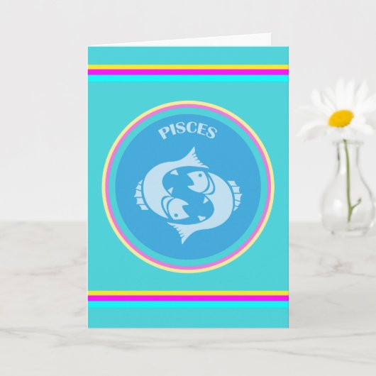 Sterrenbeeld Vissen Wenskaart Kaart (Kleine Plant)