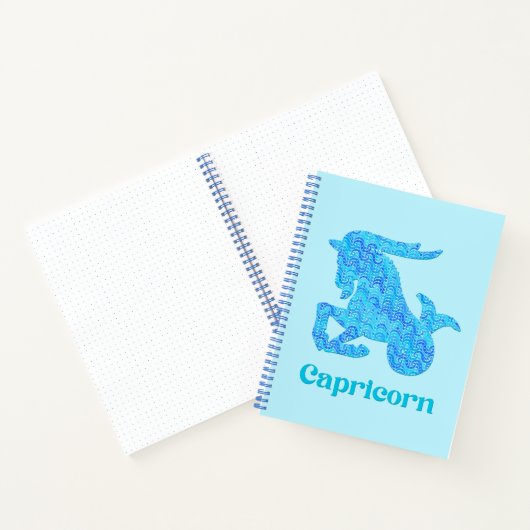 Sterrenbeeld voor Steenbok in Turquoise en Blauw Notitieboek (Binnen)