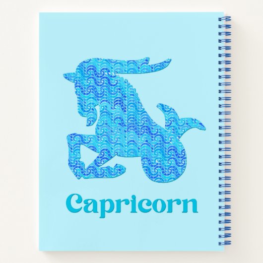 Sterrenbeeld voor Steenbok in Turquoise en Blauw Notitieboek (Achterkant)