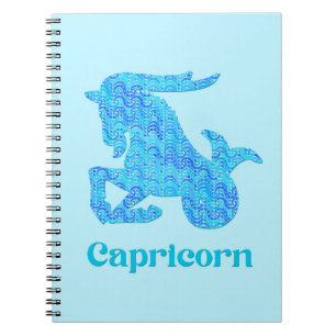 Sterrenbeeld voor Steenbok in Turquoise en Blauw Notitieboek