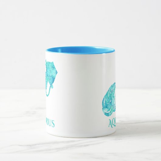 Sterrenbeeld voor Waterman in een Turquoise Fracta Mok (Midden)