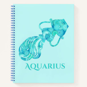 Sterrenbeeld voor Waterman in een turquoise patroo Notitieboek