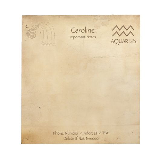 Sterrenbeeld Waterman -  Notitieblok (Voorkant)