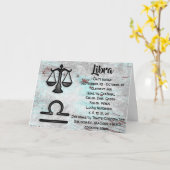 sterrenbeeld Weegschaal Astrologie Verjaardag Kaart (Gele Bloem)