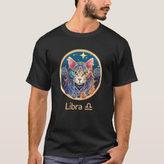 Sterrenbeeld Weegschaal - kat illustratie T-shirt