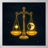 sterrenbeeld Weegschaal Poster (Voorkant)