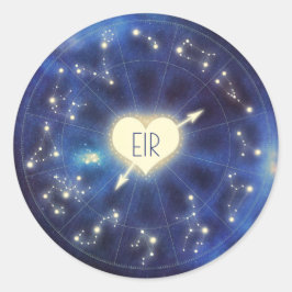 Sterrenbeeld Zodiac Sterrennacht Bruiloft Ronde Sticker