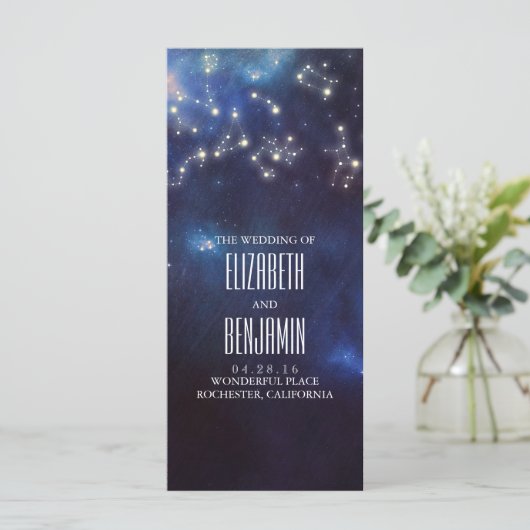 sterrenbeelden | Constellatie Trouwprogramma's Programmakaart (Staand voorkant)