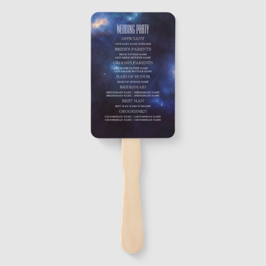 Sterrenbeelden | Constellation huwelijksprogramma Handwaaier (Achterkant)