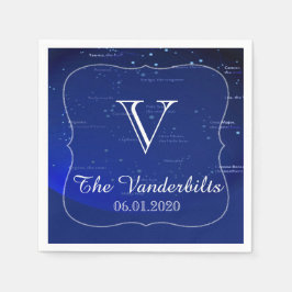 Sterrenbeelden op Blauwe Bruiloft Servet