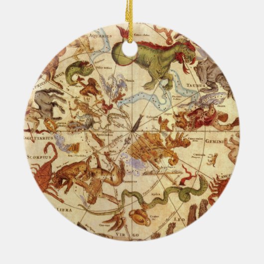 Sterrenbeelden,  sterrenkunde, Frederik de Wit Keramisch Ornament (Achterkant)