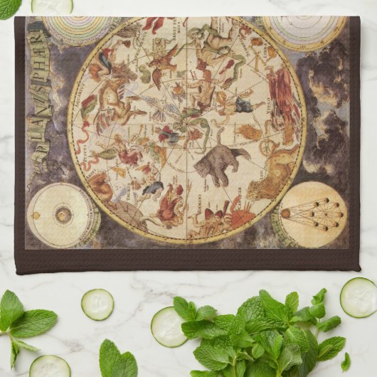 Sterrenbeelden, sterrenkunde, Frederik de Wit Theedoek (Gevouwen)