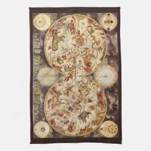 Sterrenbeelden,  sterrenkunde, Frederik de Wit Theedoek (Verticaal)