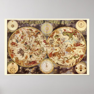 Sterrenbeelden, Vintage Astronomie, Frederik de Wi Poster