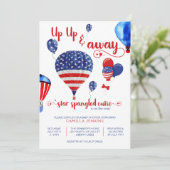 Sterrenbeugel omhoog en weg Baby shower Kaart (Staand voorkant)