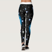 Sterrenblauw stippenpatroon op (uw kleur) leggings (Achterkant)
