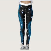 Sterrenblauw stippenpatroon op (uw kleur) leggings (Voorkant)