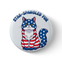 Sterrenbont - Patriottische Cat Button