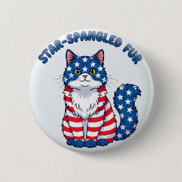 Sterrenbont - Patriottische Cat Button