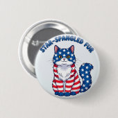 Sterrenbont - Patriottische Cat Button (Voorkant /achterkant)