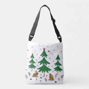 Sterrenbos Kerstwoud Konijnen Crossbody Tas