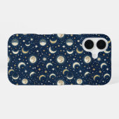 Sterrencafé en Maanpatroon iPhone 16 Hoesje (Achterkant horizontaal)