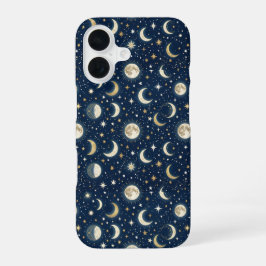 Sterrencafé en Maanpatroon iPhone 16 Hoesje