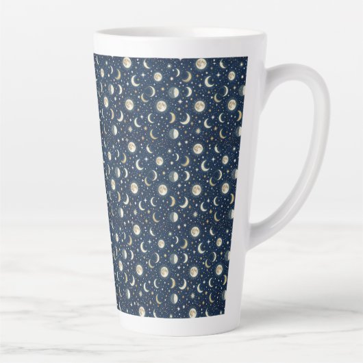 Sterrencafé en Maanpatroon Latte Mok (Rechts)