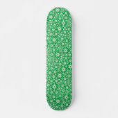 Sterrencode Abstract - Grasgroen op Wit Persoonlijk Skateboard (Voorkant)