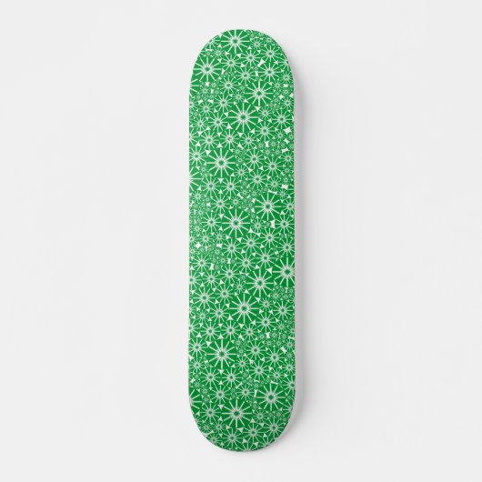 Sterrencode Abstract - Grasgroen op Wit Persoonlijk Skateboard (Voorkant)