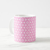 Sterrencodepatroon - Roze op Wit Koffiemok (Voorkant links)