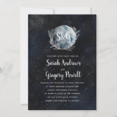 Sterrendag Maanlicht Nacht Monogram Huwelijksuitno Kaart (Voorkant)
