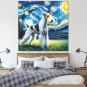 Sterrendraad Fox Terrier Hondenportret Canvas Afdruk (Insitu (Slaapkamer))