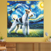 Sterrendraad Fox Terrier Hondenportret Canvas Afdruk (Insitu (Woonkamer))