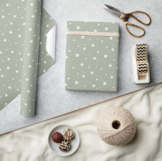 Sterrendroom Boho Print Kinderen Sage Groen Lucht Cadeaupapier