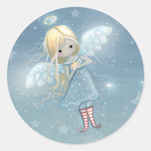 Sterrenengelstickers Ronde Sticker (Voorkant)