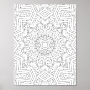 Sterrenexplosie Geometrie Kleurplaat Kunstontwerp Poster