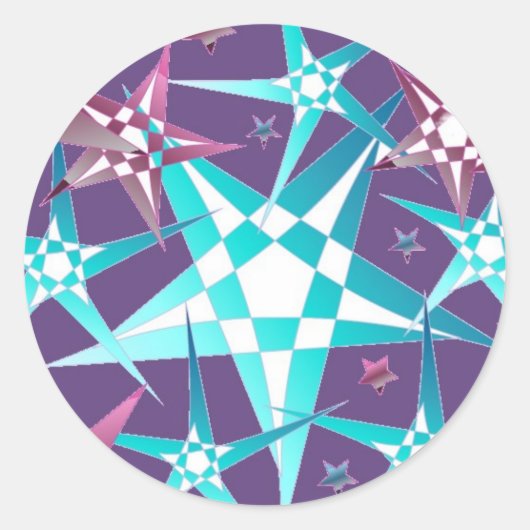 Sterrenexplosie Ronde Sticker (Voorkant)