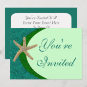 Sterrenfeest Uitnodiging Met Edelstenen (Voorkant / Achterkant)