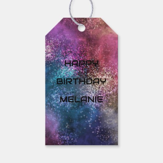 Sterrengalaxy Gefeliciteerd Cadeaulabel (Voorkant)