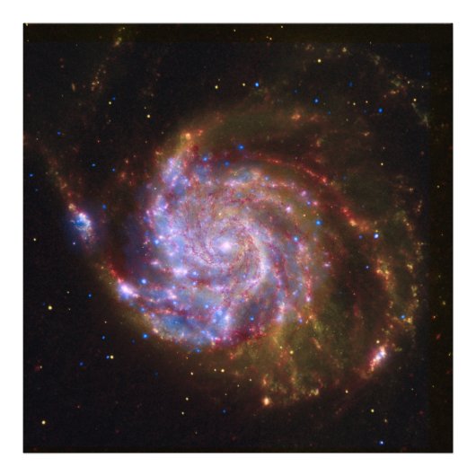Sterrengeboorte in het Pinwheel: M101 Galaxy Foto Afdruk (Voorkant)