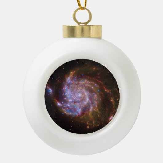 Sterrengeboorte in het Pinwheel: M101 Galaxy Keramische Bal Ornament (Voorkant)