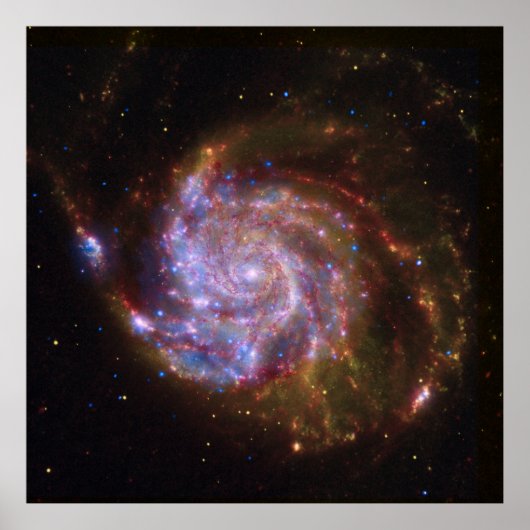 Sterrengeboorte in het Pinwheel: M101 Galaxy Poster (Voorkant)