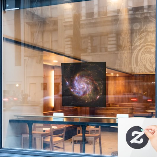 Sterrengeboorte in het Pinwheel: M101 Galaxy Raamsticker (Cafe Raam)