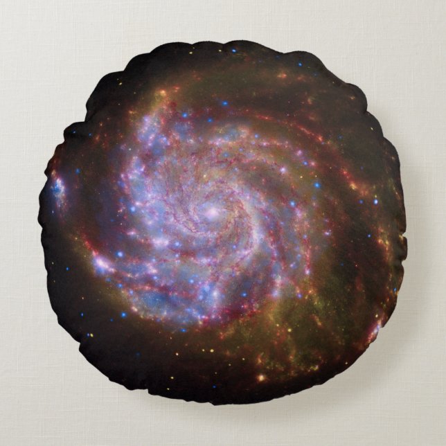 Sterrengeboorte in het Pinwheel: M101 Galaxy Rond Kussen (Voorkant)