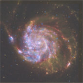 Sterrengeboorte in het Pinwheel: M101 Galaxy Sticker (Voorkant)
