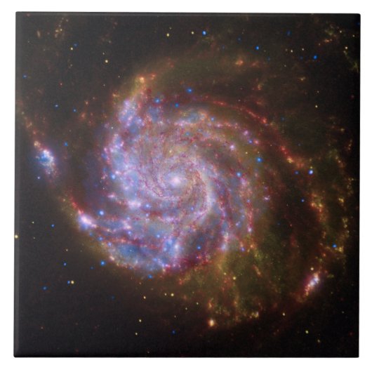 Sterrengeboorte in het Pinwheel: M101 Galaxy Tegeltje (Voorkant)