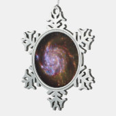 Sterrengeboorte in het Pinwheel: M101 Galaxy Tin Sneeuwvlok Ornament (Rechts)