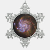 Sterrengeboorte in het Pinwheel: M101 Galaxy Tin Sneeuwvlok Ornament (Voorkant)