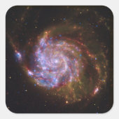Sterrengeboorte in het Pinwheel: M101 Galaxy Vierkante Sticker (Voorkant)